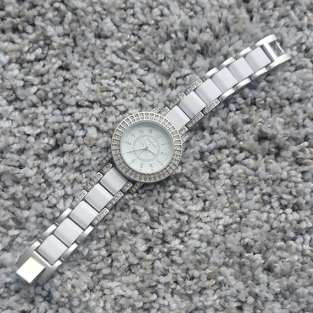 Elegant Silver and White Women's Watch